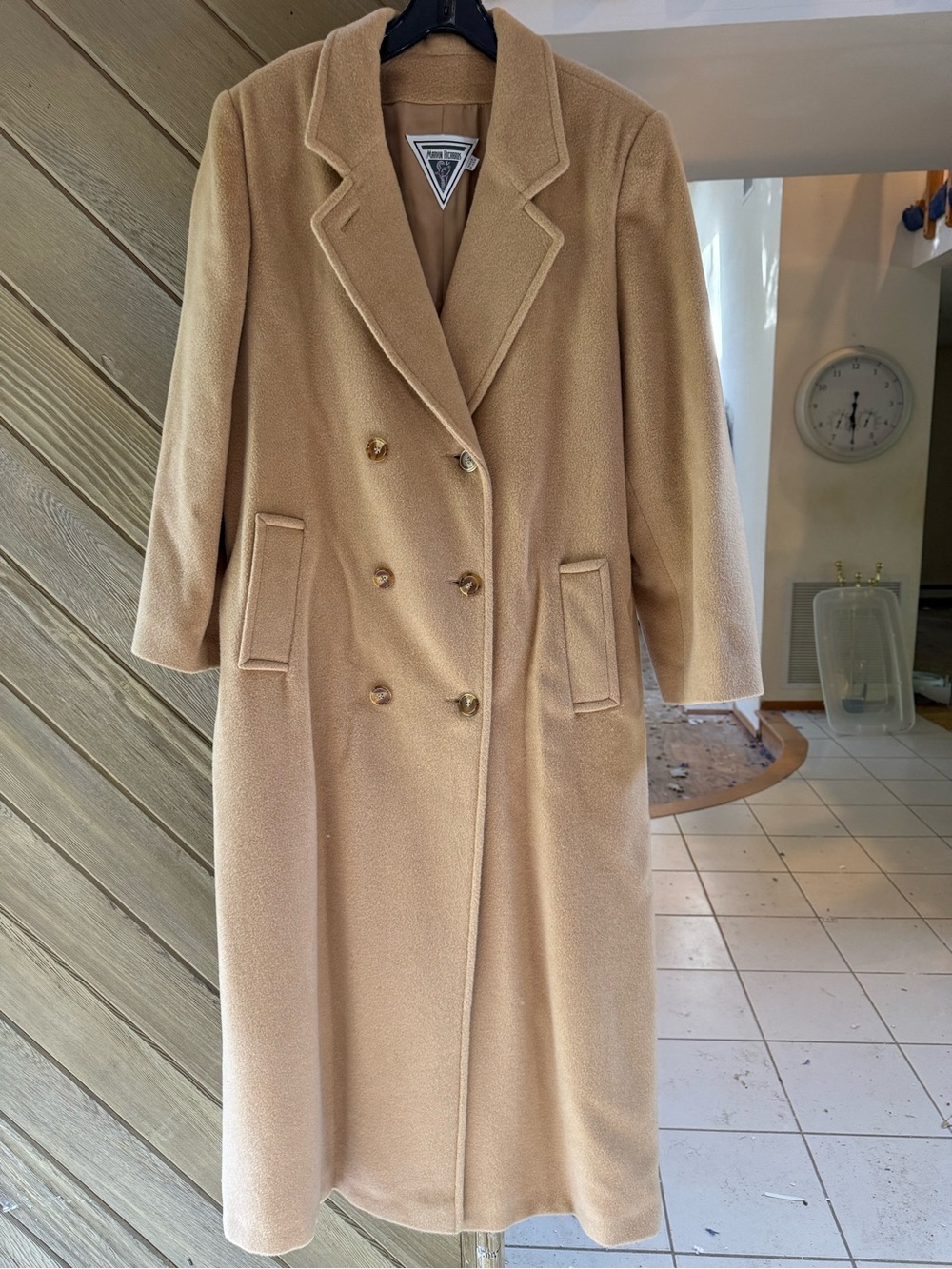 Marvin Richards Double-Breasted Camel Trench Coat